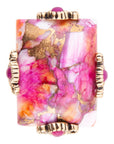 Prismatic Pink Spiny Oyster Matrix Statement Ring
