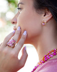 Prismatic Pink Spiny Oyster Matrix Statement Ring