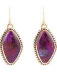 Purple Turquoise Boulder Statement Earrings