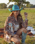 Baha Ranch Retro Pop Western Wild West Leopard Blazer