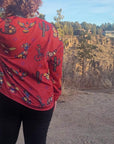 Baha Ranch Colores de Mexico Talavera Floral Animals Drop Shoulder Cardigan