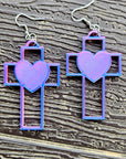 3D Print Christian Cross Faith Earrings Made in America