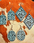 3D Print Western Tooled Turquoise Earrings Made in America