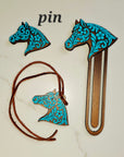Baha Ranch Year of the Horse Tooled 3d Print Bookmark Keychain Hatpin Magnet Purse Charm Made in America