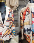 Old West Cowboy Western Cowgirl Vintage Retro Women's Blazer