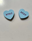 3d Printed Candy Conversation Heart Pins or Earrings Made in America