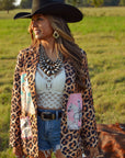 Baha Ranch Retro Pop Western Wild West Leopard Blazer