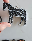 Baha Ranch 3D Print Floral Tooled Horse Charm or Keychain Made in America