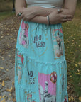 Baha Ranch Retro Pop Western Prairie Maxi Skirt