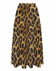 Baha Ranch Retro Pop Western Leopard Print Maxi Prairie Skirt