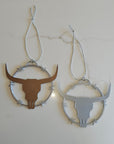 3D Print Longhorn Texas Ranch Western Barbwire Christmas Ornaments Made in America