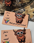 Bag of 25 -Boutique 3d Printed Package Inserts Cool Highland Brown Cow Made in America