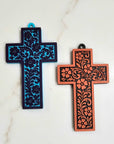 Baha Ranch 3D Faith Tooled Wall Cross or Keychain/Purse Charm Made in America