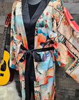 Baha Ranch Colores de Mexico Pictures of the Southwest Satin Kimono Sleeve Robe