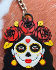 3D Print Mexico Theme Día de los Muertos Day of The Dead Sugar Skull Keychain or Earrings