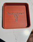 Baha Ranch 3d Print Western Longhorn Cowboy Cowgirl Accessory Tooled Tray