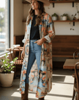 Colores de Mexico Pictures of the Southwest Button-Up Long Sleeve Shirt Dress Duster