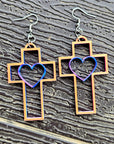 3D Print Christian Cross Faith Earrings Made in America