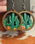 3D Print Zia New Mexico Cactus Earrings Made in America