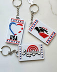 Patriotic Keychain - choice of styles - 3D Print USA - Made in America