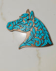 Baha Ranch Year of the Horse Tooled 3d Print Bookmark Keychain Hatpin Magnet Purse Charm Made in America