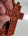 Baha Ranch 3D Faith Tooled Wall Cross or Keychain/Purse Charm Made in America