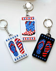Patriotic Keychain - choice of styles - 3D Print USA - Made in America