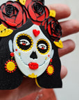 3D Print Mexico Theme Día de los Muertos Day of The Dead Sugar Skull Keychain or Earrings
