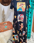 Baha Ranch Vintage Cowgirl Collage Western Dress