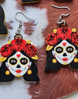 3D Print Mexico Theme Día de los Muertos Day of The Dead Sugar Skull Keychain or Earrings