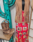 Baha Ranch Vintage Cowgirl Collage Western Maxi Skirt