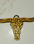 3d Print Tooled Longhorn Keychain or Purse Charm Ornament - Made in America - choice of colors