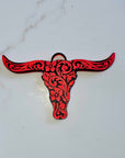 3d Print Tooled Longhorn Keychain or Purse Charm Ornament - Made in America - choice of colors
