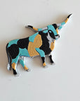 Baha Ranch 3D Print Turquoise Longhorn Made in America Keychain Magnet Purse Charm