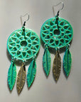 3D Print Dreamcatcher Boho Earrings Made in America