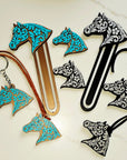 Baha Ranch Year of the Horse Tooled 3d Print Bookmark Keychain Hatpin Magnet Purse Charm Made in America