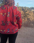 Baha Ranch Colores de Mexico Talavera Floral Animals Drop Shoulder Cardigan