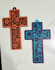 Baha Ranch 3D Faith Tooled Wall Cross or Keychain/Purse Charm Made in America