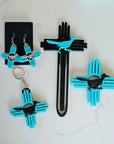 3D New Mexico Zia Magnet or Bookmark or Keychain or Earrings