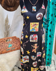 Baha Ranch Vintage Cowgirl Collage Western Sun Dress