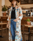 Colores de Mexico Pictures of the Southwest Button-Up Long Sleeve Shirt Dress Duster