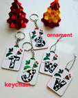 3D Print Christmas Personalized Initial - Keychain or Ornament - Made in America