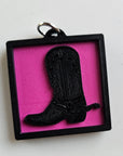 3D Print Picture Necklace on Deerskin Leather Western Cowboy Horse Hat Boot Made in America