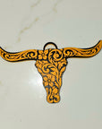 3d Print Tooled Longhorn Keychain or Purse Charm Ornament - Made in America - choice of colors