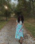 Baha Ranch Retro Pop Western Prairie Maxi Skirt