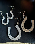 Baha Ranch 3D Print Silver Silk western Earrings Choice of styles Made in America