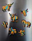 3d Printed Farm Western Longorn Horse Cow Magnet Made in America