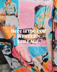 Pop Western Retro Cowgirl Collage Throw Blanket 60" x 80" Made in America