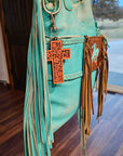 Baha Ranch 3D Faith Tooled Wall Cross or Keychain/Purse Charm Made in America