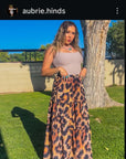 Baha Ranch Retro Pop Western Leopard Print Maxi Prairie Skirt